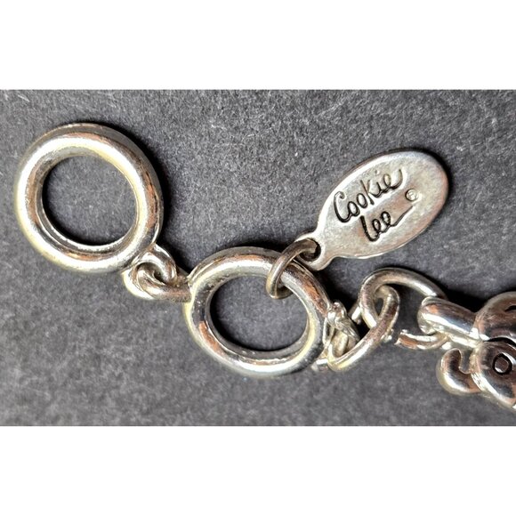 Cookie Lee Silver-Tone Dog Bone & Smiley Face Bracelet For Women - Picture 3 of 6